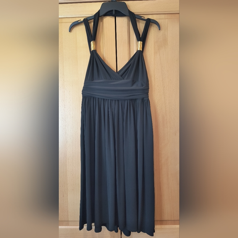 Maggy London Strappy Black Cocktail Mini Dress